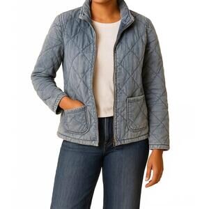 NEW HATLEY quilted tencel jacket in light wash denim